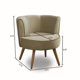 Poltrona Para Sala Decorativa Isa Suede Bege Adonai Estofados - 3