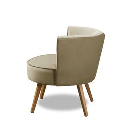 Poltrona Para Sala Decorativa Isa Suede Bege Adonai Estofados - 5