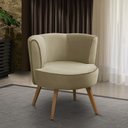 Ver imagem 1 de Poltrona Para Sala Decorativa Isa Suede Bege Adonai Estofados