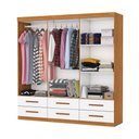 Ver imagem 2 de Guarda-roupa Solteiro Aria 6 Portas 6 Gavetas Cinamomo/branco - Pnr Móveis