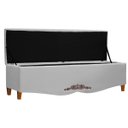 Ver imagem 1 de Recamier Baú Provençal 160cm para Cama Queen Linho - Sofa Store:linho Cinza Claro
