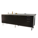 Ver imagem 1 de Gabinete de Cozinha Armário Pia 3 Gavetas e 4 Portas 194cm:preto
