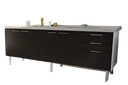 Ver imagem 1 de Gabinete de Cozinha Armário Pia 3 Gavetas e 4 Portas 194cm:preto