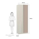 Ver imagem 2 de Guarda-roupa Solteiro Luciane Canto Reto Direito e Esquerdo Prime Plus 1 Porta 80 Cm