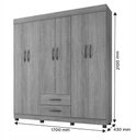 Ver imagem 2 de Guarda Roupa Casal 6 Portas 2 Gavetas com Pés 170cm Copacabana Cinamomo/Off White - Benetil