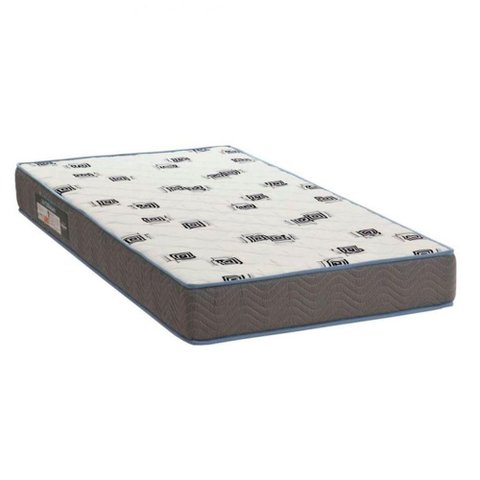 Cama Box Baú Cinza e Colchão Light Espuma D33 Solteiro Ortobom
