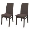 Kit 2 Cadeiras Estofadas Valéria Castanho-suede Marrom - 1