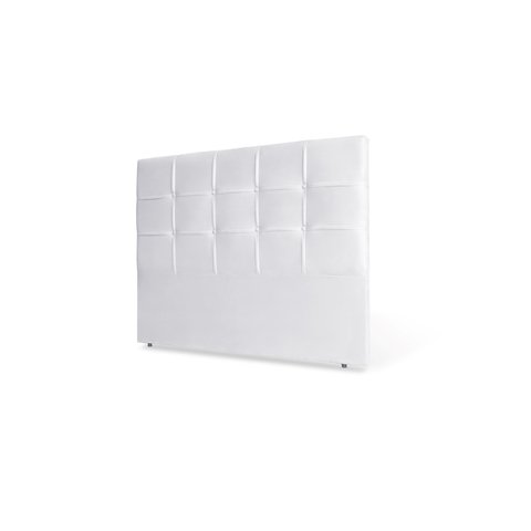 Cabeceira De Cama Box Luiza Casal 140cm X 106cm Couro Branco Ms Decor