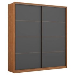 Guarda Roupa Casal Belga 2 Portas Madeira - Élpis Móveis - Amêndola Touch/grafito - 2