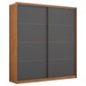 Guarda Roupa Casal Belga 2 Portas Madeira - Élpis Móveis - Amêndola Touch/grafito - 2