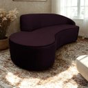 Ver imagem 1 de Sofá Curvo Orgânico Infinity 2,10m Veludo Uva Braço Direito Sala Estar Luxo Design