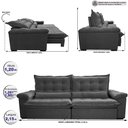 Ver imagem 2 de Sofá Retrátil e Reclinável 2,15m Cama inBox Big Fresh com SoftGel D40 Velupluma Cinza