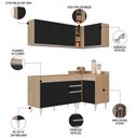 Ver imagem 3 de Armário de Cozinha Modulado de Canto Esquerdo 4 Peças Cp46 Balcão sem Tampo Castanho/preto - Lumil L