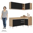Ver imagem 5 de Armário de Cozinha Modulado de Canto Esquerdo 4 Peças Cp46 Balcão sem Tampo Castanho/preto - Lumil L