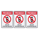 Ver imagem 1 de Combo 3 Placas De Sinalização Proibido Celular Ao Entrar Desligue 15x20 Acesso - S-229 F9e