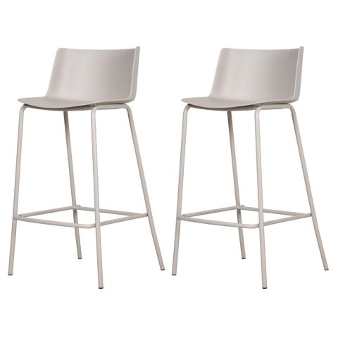Kit 2 Banquetas Ipanema Média Fratini 86,50 Cm (altura) em Polipropileno Base em Aço Nude