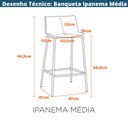 Ver imagem 5 de Kit 2 Banquetas Ipanema Média Fratini 86,50 Cm (altura) em Polipropileno Base em Aço Nude