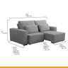 Sofá Retrátil 250 Cm Reclinável Espuma D28 Duplo Molejo Linho Cinza Claro - Grandellar - 2