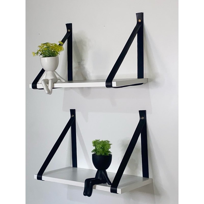 Kit 2 Prateleiras de Mdf 50x20cm:preto