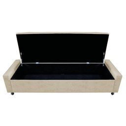 Calçadeira Baú Queen Everest P02 160 cm para cama Box Corano Bege - Amarena Móveis - 2