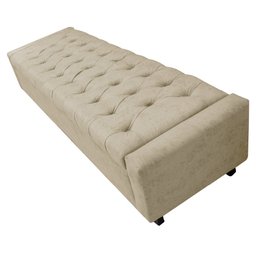 Calçadeira Baú Queen Everest P02 160 cm para cama Box Corano Bege - Amarena Móveis - 3