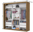 Ver imagem 2 de Guarda Roupa Casal com Espelho 3 Portas Espelhadas 4 Gavetas 186cm Isabela Cinamomo - Carioca Móveis