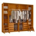 Ver imagem 4 de Guarda Roupa Casal Dalí Ripado 2 Portas Deslizantes Cinamomo/off White com 4 Espelhos - Madetec