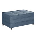 Ver imagem 1 de Puff Cama Solteiro Dobravel com Rodízios Lindecor Cor Azul