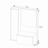 Balcão Gabinete Armário Suspenso 90 cm Sem Cuba 1 Espelho 2 Portas Banheiro Cor Branco Mármore - 4