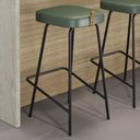 Ver imagem 2 de Banqueta Média para Cozinha Vik Estofada Couríssimo Verde - Desk Design