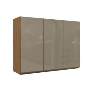 Armário de Cozinha Modulado Maxxi G767 com 3 Portas com Vidro Reflecta 120cm Canela