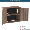 Ver imagem 3 de Armário Baixo P25 Pandin 80 Cm (largura) em Mdp Cor Walnut com 2 Portas e Prateleira