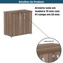 Ver imagem 7 de Armário Baixo P25 Pandin 80 Cm (largura) em Mdp Cor Walnut com 2 Portas e Prateleira