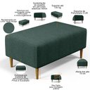 Ver imagem 4 de Puff Decorativo Sala de Estar Cléo W01 Pés Palito 90 cm - Lyam Decor Cléo Pés Palito Linho Verde Mus