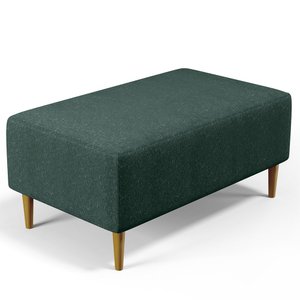 Puff Decorativo Sala de Estar Cléo W01 Pés Palito 90 cm - Lyam Decor Cléo Pés Palito Linho Verde Mus