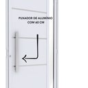 Ver imagem 5 de Porta de Alumínio de Giro Lambri 215cm x 95cm Puxador de 60cm com Friso e Visor Lucasa Ideale Branco