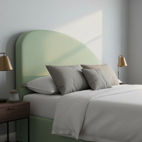 Cabeceira de Cama Box Estofada 100 Cm Solteiro Decoração Serena Organico Curva Boucle