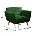 Ver imagem 2 de Poltrona Bruna Decorativa Veludo com Pés Palito Confortável Verde 270