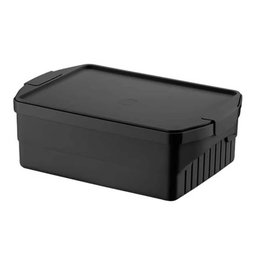 2 Caixas Organizadoras 8l Pretas Crippa Tampas Travas Laterais Closet Escritório - 2