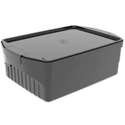 2 Caixas Organizadoras 8l Pretas Crippa Tampas Travas Laterais Closet Escritório - 3