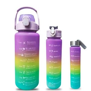 Kit 3 Garrafas Academia Squeeze Agua
