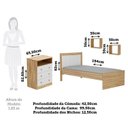 Ver imagem 3 de Quarto Infantil com Cama Cômoda 3 Gavetas e 2 Nichos Margo 100% MDF Branco/Brilho/Amêndoa