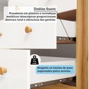 Ver imagem 6 de Quarto Infantil com Cama Cômoda 3 Gavetas e 2 Nichos Margo 100% MDF Branco/Brilho/Amêndoa