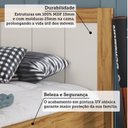 Ver imagem 4 de Quarto Infantil com Cama Cômoda 3 Gavetas e 2 Nichos Margo 100% MDF Branco/Brilho/Amêndoa
