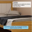 Ver imagem 7 de Quarto Infantil com Cama Cômoda 3 Gavetas e 2 Nichos Margo 100% MDF Branco/Brilho/Amêndoa