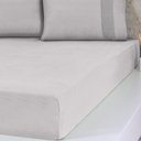 Ver imagem 2 de Lençol Queen Bella Cama Malha 100% Algodão 158x198x35 Cinza