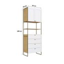 Ver imagem 4 de Guarda Roupa Closet Modulado 82cm C/ 2portas Gavetas 100%mdf Cor:savana com Branco