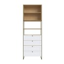 Ver imagem 3 de Guarda Roupa Closet Modulado 82cm C/ 2portas Gavetas 100%mdf Cor:savana com Branco