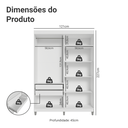 Ver imagem 3 de Guarda-Roupa Closet com Pés 2 Gavetas 121 cm Branco Venus Madesa