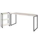 Ver imagem 1 de Kit Escritório Estante Areta 3 Prateleiras com Mesa Industrial Aspen 150cm C01 Snow - Lyam Decor